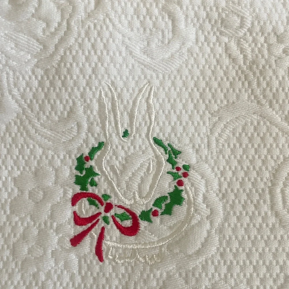 Vintage Christmas Baby Matching Set Bib and Bloomers Embroidered NWT